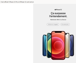 Infolettre de La Source sur la disponibilité du iPhone 12
