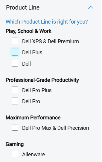 Modèles d'ordinateurs portables chez Dell